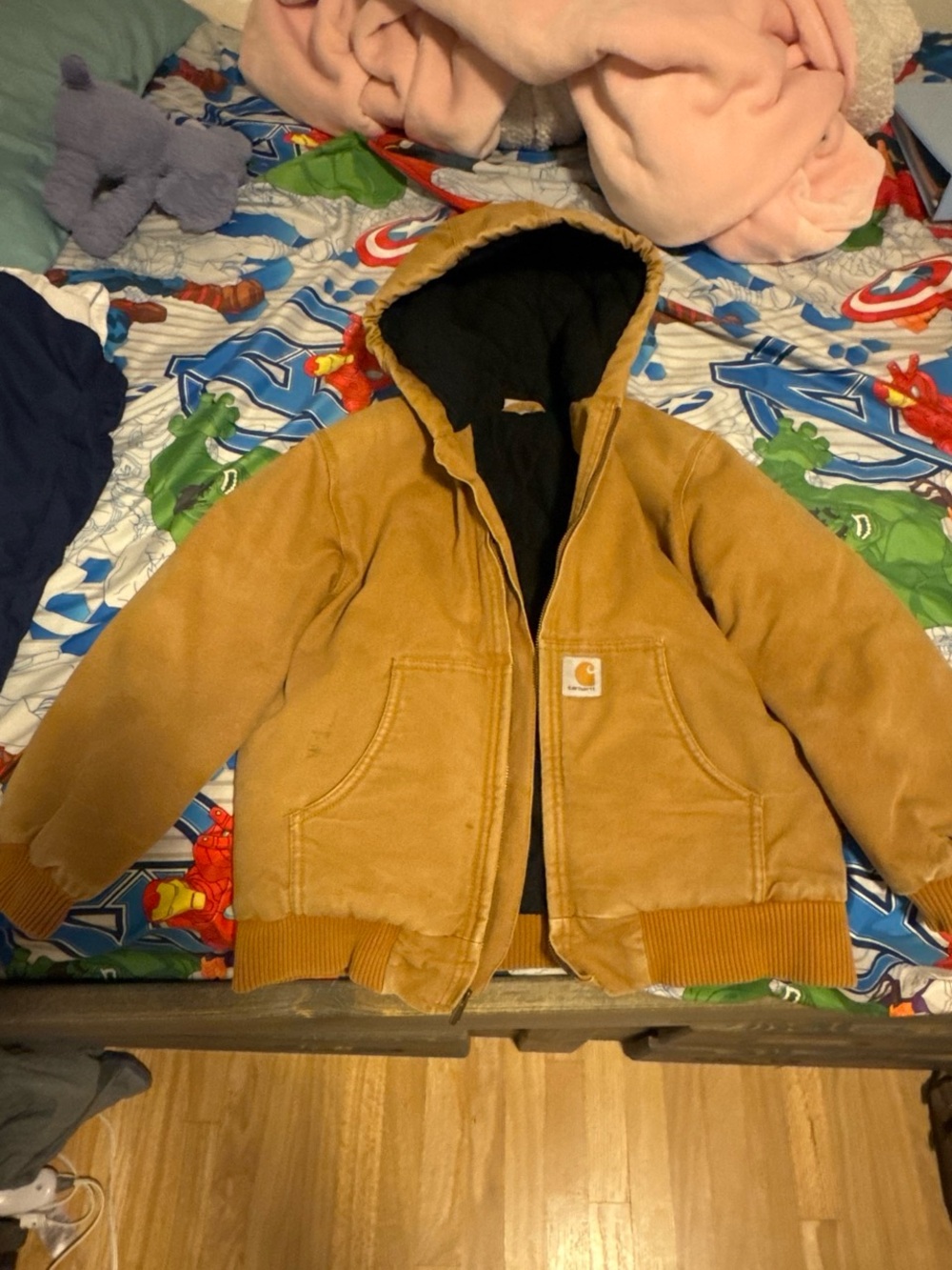 Carhartt Kids' Tan Hooded Puffer Jacket
